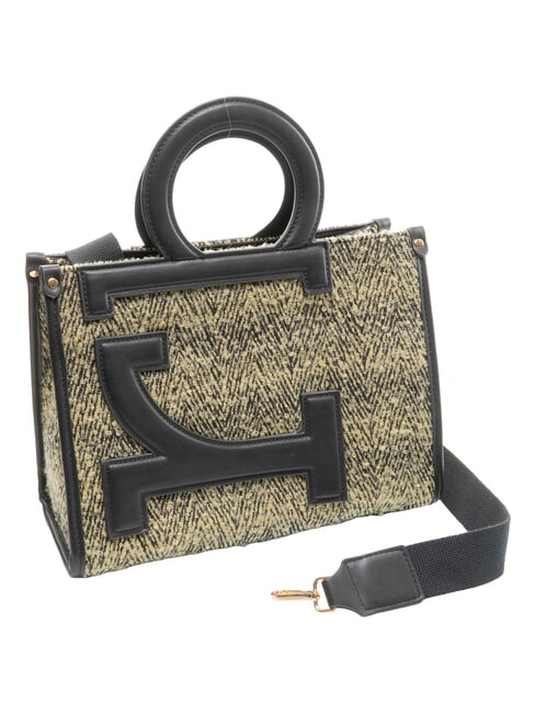 ICONIC WOOL Tote bag with shoulder strap black/yellow - Women&rsquo;s Bags