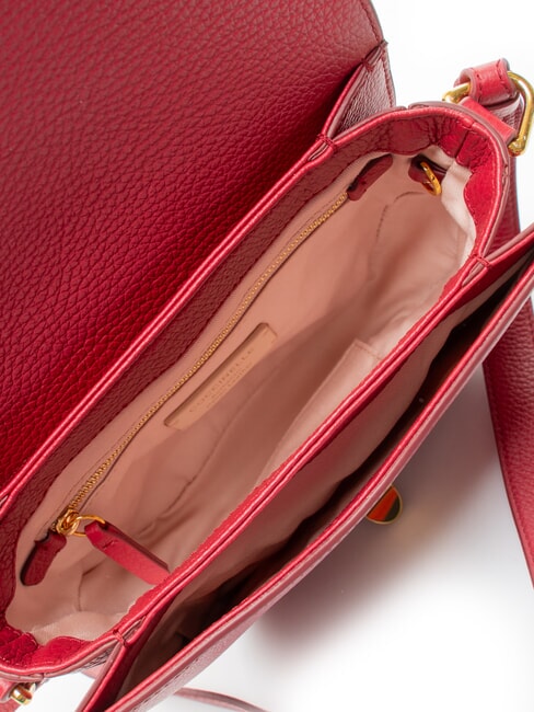 DEW Hammered leather shoulder bag sangria - Women&rsquo;s Bags