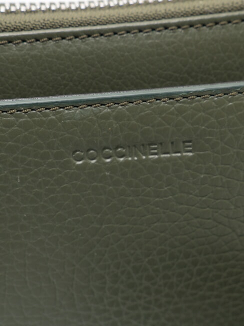 STG SOFT Hammered leather beauty case seaweed - Beauty Case