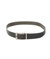 TRUSSARDI CLASSIC Saffiano leather belt, can be shortened Dark Gray / Black - Belts - 2