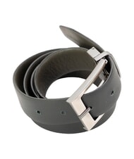 TRUSSARDI CLASSIC Saffiano leather belt, can be shortened Dark Gray / Black - Belts - 3