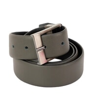 TRUSSARDI CLASSIC Saffiano leather belt, can be shortened Dark Gray / Black - Belts - 4