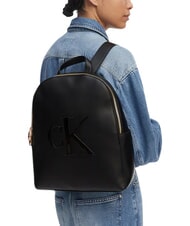 CALVIN KLEIN BOLD CK Laptop backpack, single pocket on black - Women&rsquo;s Bags - 2