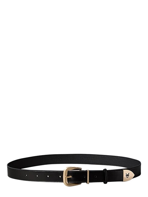HW END TIP Leather belt black / antique light gold - Belts