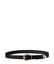 CALVIN KLEIN HW END TIP Leather belt black / antique light gold - Belts - 2