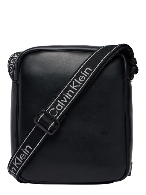 BOLD LOGO WEBBING Shoulder bag on black - Over-the-shoulder Bags for Men
