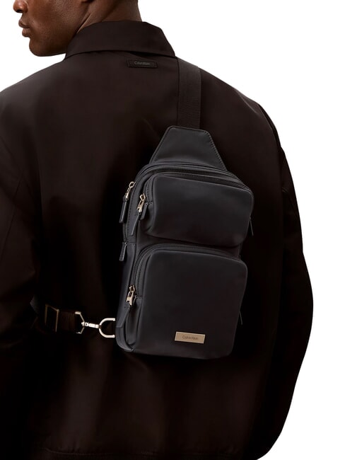 CLEAN SQUARE Shoulder bag slate blue - Over-the-shoulder Bags for Men