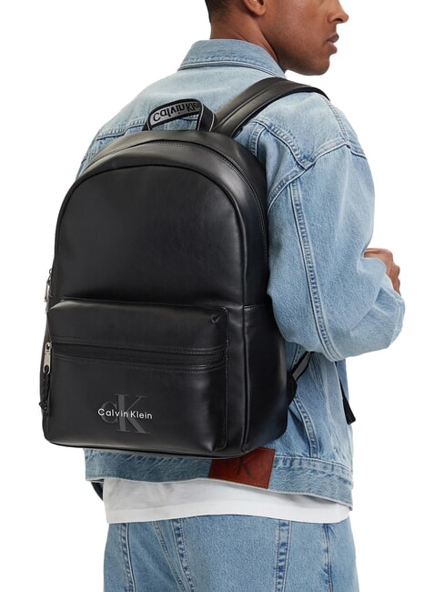 BOLD LOGO WEBBING Laptop backpack on black - Laptop backpacks