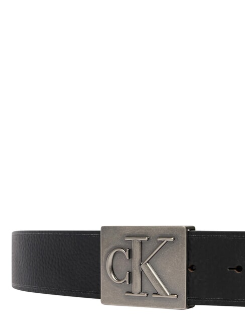 SSNL MONO Leather belt black/antique silver - Belts