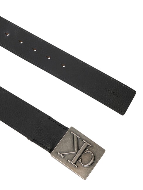 SSNL MONO Leather belt black/antique silver - Belts