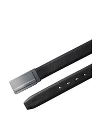 CALVIN KLEIN METAL LOGO Leather belt black / matte gunmetal - Belts - 3