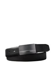 CALVIN KLEIN METAL LOGO Leather belt black / matte gunmetal - Belts - 2