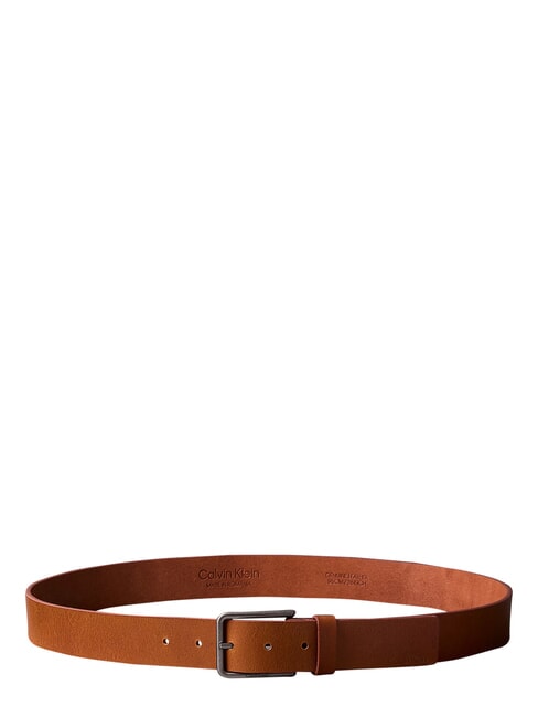 WARMTH  Leather belt ck cognac/antique silver - Belts