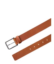 CALVIN KLEIN WARMTH  Leather belt ck cognac/antique silver - Belts - 3