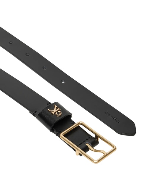 CLASSIC BUCKLE Leather belt black / antique light gold - Belts