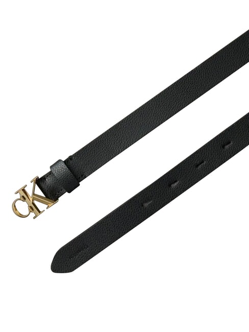 FACTED CK BUCKLE Leather belt black / antique light gold - Belts
