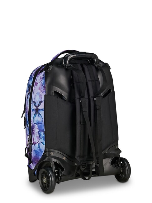 PLUG FANTASY Detachable trolley backpack aqua flowers - Backpack trolleys