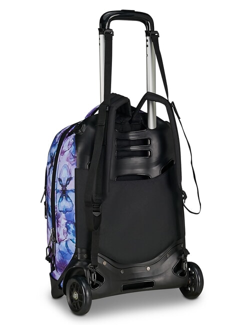 PLUG FANTASY Detachable trolley backpack aqua flowers - Backpack trolleys
