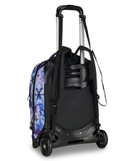 INVICTA PLUG FANTASY Detachable trolley backpack aqua flowers - Backpack trolleys - 3