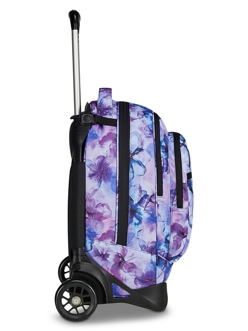 PLUG FANTASY Detachable trolley backpack aqua flowers - Backpack trolleys