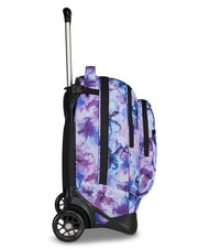 INVICTA PLUG FANTASY Detachable trolley backpack aqua flowers - Backpack trolleys - 5
