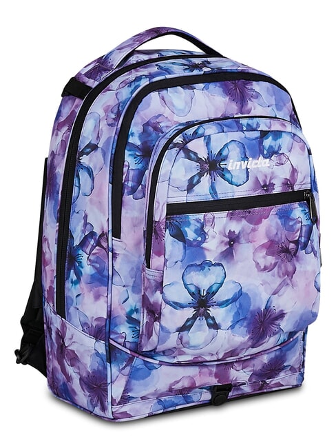 PLUG FANTASY Detachable trolley backpack aqua flowers - Backpack trolleys