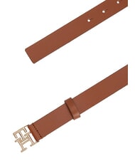 TOMMY HILFIGER TH LOGO Leather belt cognac - Belts - 4
