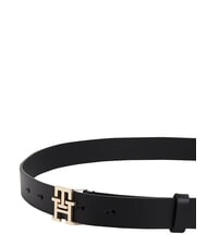 TOMMY HILFIGER TH LOGO Leather belt black - Belts - 2