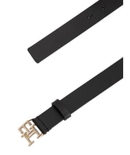 TOMMY HILFIGER TH LOGO Leather belt black - Belts - 3