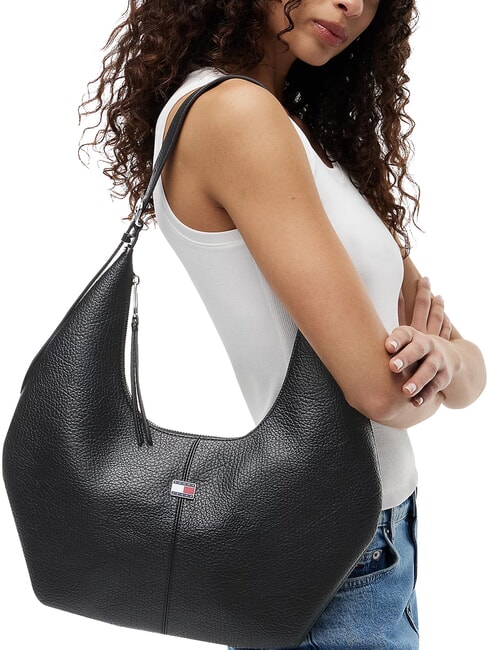 TJW SLOUCHY Shoulder bag, with plaque black - Women&rsquo;s Bags