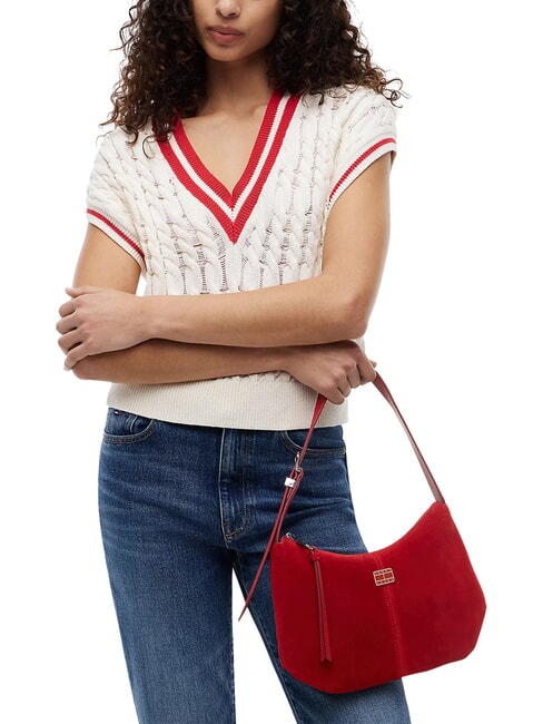 TJW SLOUCHY Shoulder bag, in suede leather Arizona Red - Women&rsquo;s Bags