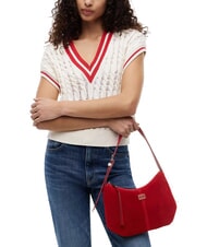 TOMMY HILFIGER TJW SLOUCHY Shoulder bag, in suede leather - Women&rsquo;s Bags