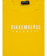 BIKKEMBERGS ICONIC Cotton T-shirt, short sleeve yellow - T-shirt - 2