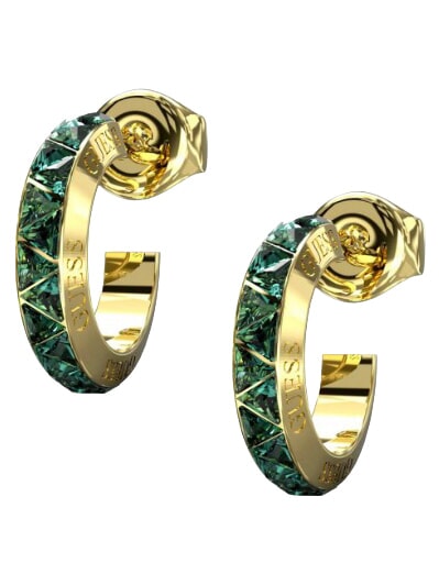 TRINITY Steel earrings yellow gold/violet - Earrings