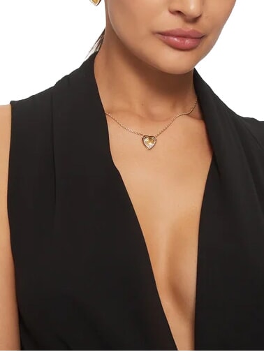 MON AMOUR Steel necklace yellow gold - Necklaces