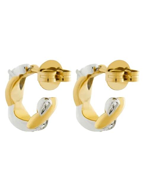 TWIST Steel earrings yellow gold/rhodium - Earrings