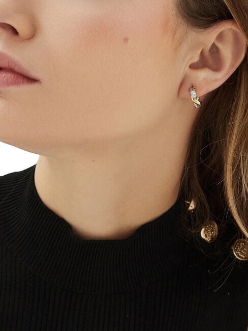 TWIST Steel earrings yellow gold/rhodium - Earrings