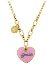 GUESS VINTAGE Steel necklace yellow gold/pink - Necklaces - 2
