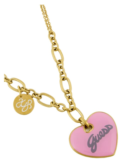 VINTAGE Steel necklace yellow gold/pink - Necklaces