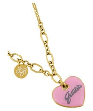 GUESS VINTAGE Steel necklace yellow gold/pink - Necklaces - 3