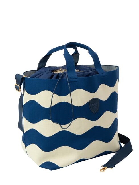 KNITTED Handbag with shoulder strap cream/navy - Women&rsquo;s Bags