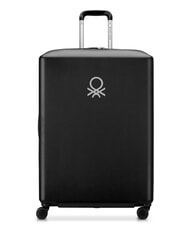 BENETTON By DELSEY UCB HARD Cabin + Medium + Large Trolley Set  Black - Trolley Set - 4