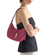 FURLA GOCCIA Hammered leather shoulder bag rhododendron - Women&rsquo;s Bags - 6