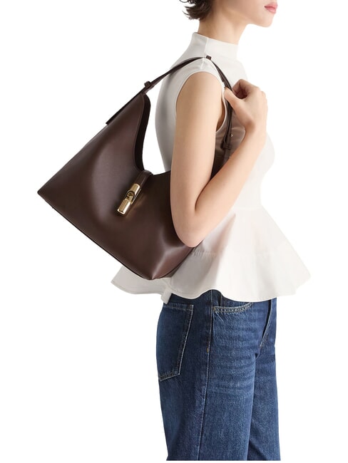GOCCIA Leather shoulder bag chocolate - Women&rsquo;s Bags