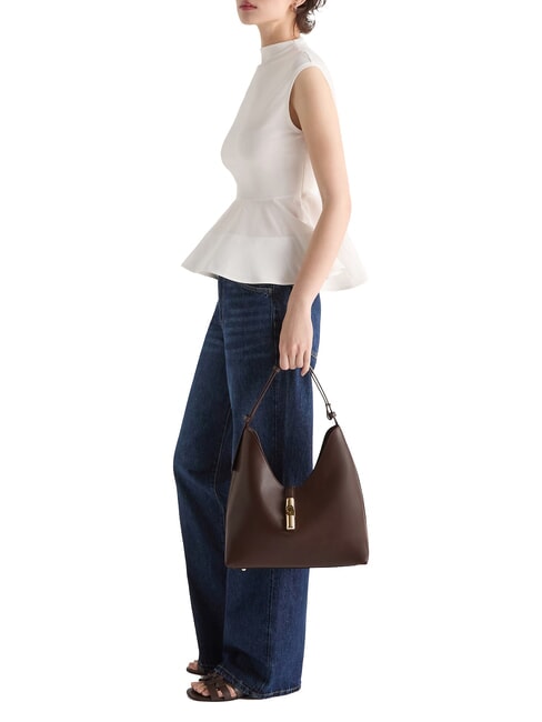 GOCCIA Leather shoulder bag chocolate - Women&rsquo;s Bags