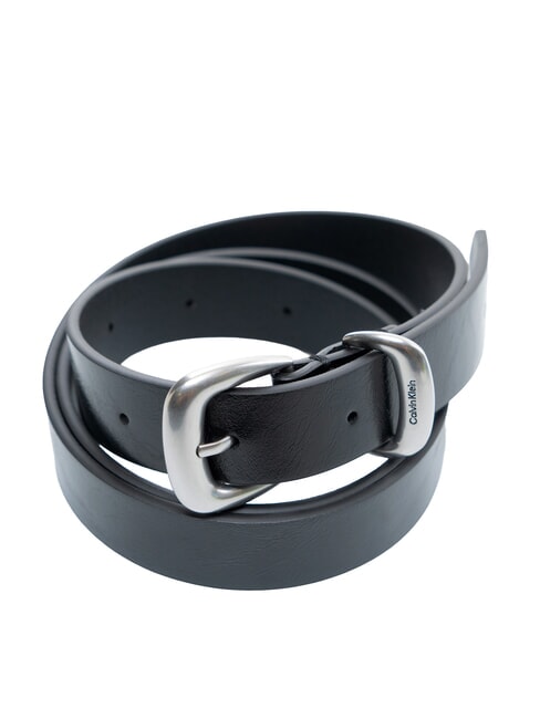 2PIECE LOGO Leather belt ck black / antique nickel - Belts