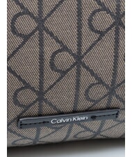 CALVIN KLEIN EMBLEM JAQUARD The Shoulder Bag lotus beige/black aop jqd - Women&rsquo;s Bags - 3