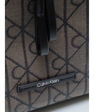 CALVIN KLEIN EMBLEM AOP Backpack with internal pocket lotus beige / black aop - Women&rsquo;s Bags - 3