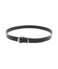 CALVIN KLEIN 2PIECE LOGO Leather belt ck black / antique nickel - Belts - 2