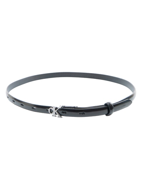 ROUND CK BUCKLE Leather belt ck black / antique nickel - Belts